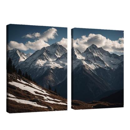 The Majestic Echo Of Rocky Mountains Oil Paintings Frame