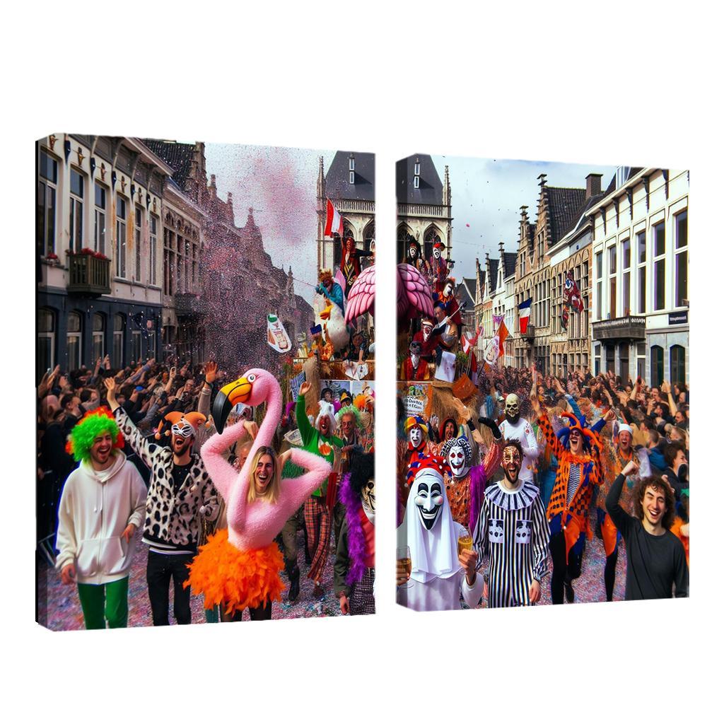Carnival Of Aalst - Belgium Framed Paintings