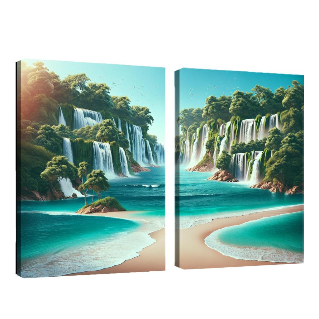 Secret Waterfalls Beach A Hidden Oasis Canvas Paintings Frame
