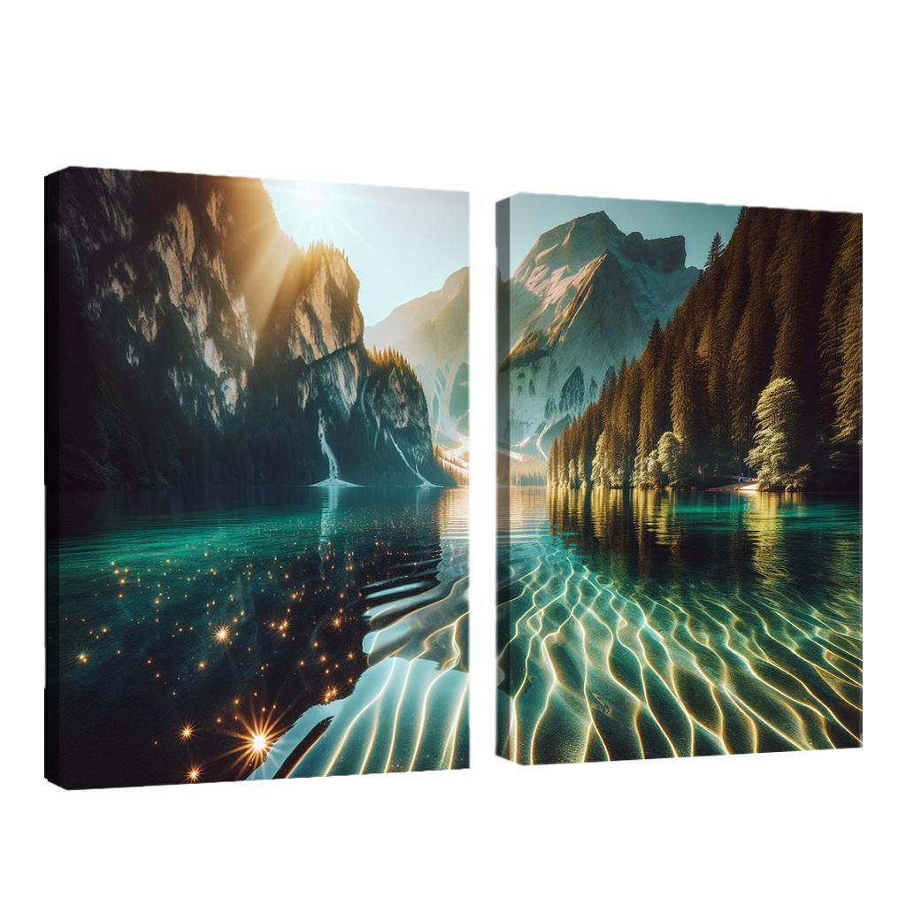 The Shimmering Surface Of Crystal Lake Custom Paintings Frame
