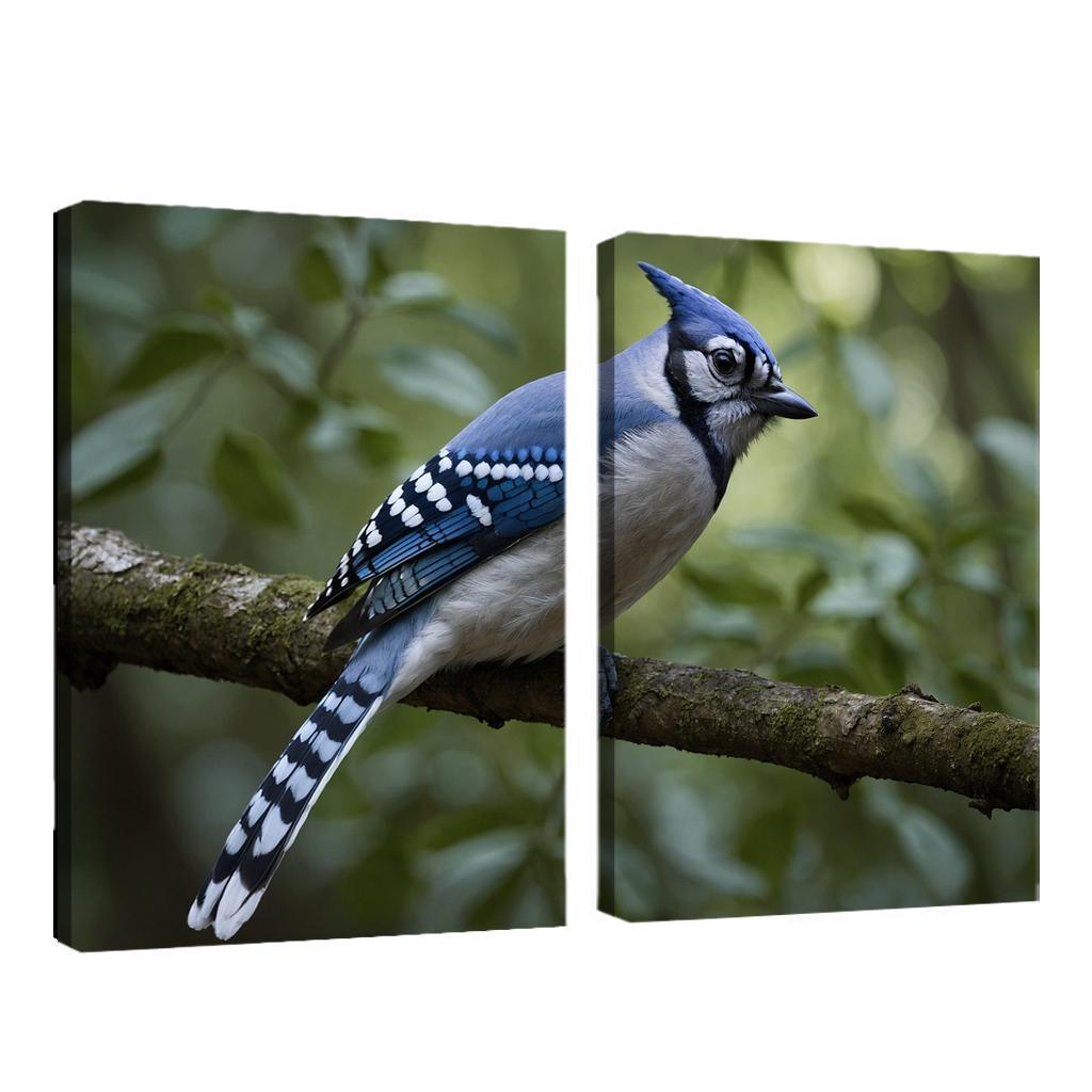 The Elegant Blue Jay In The Forest Framed Paintings