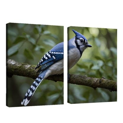 The Elegant Blue Jay In The Forest Framed Paintings