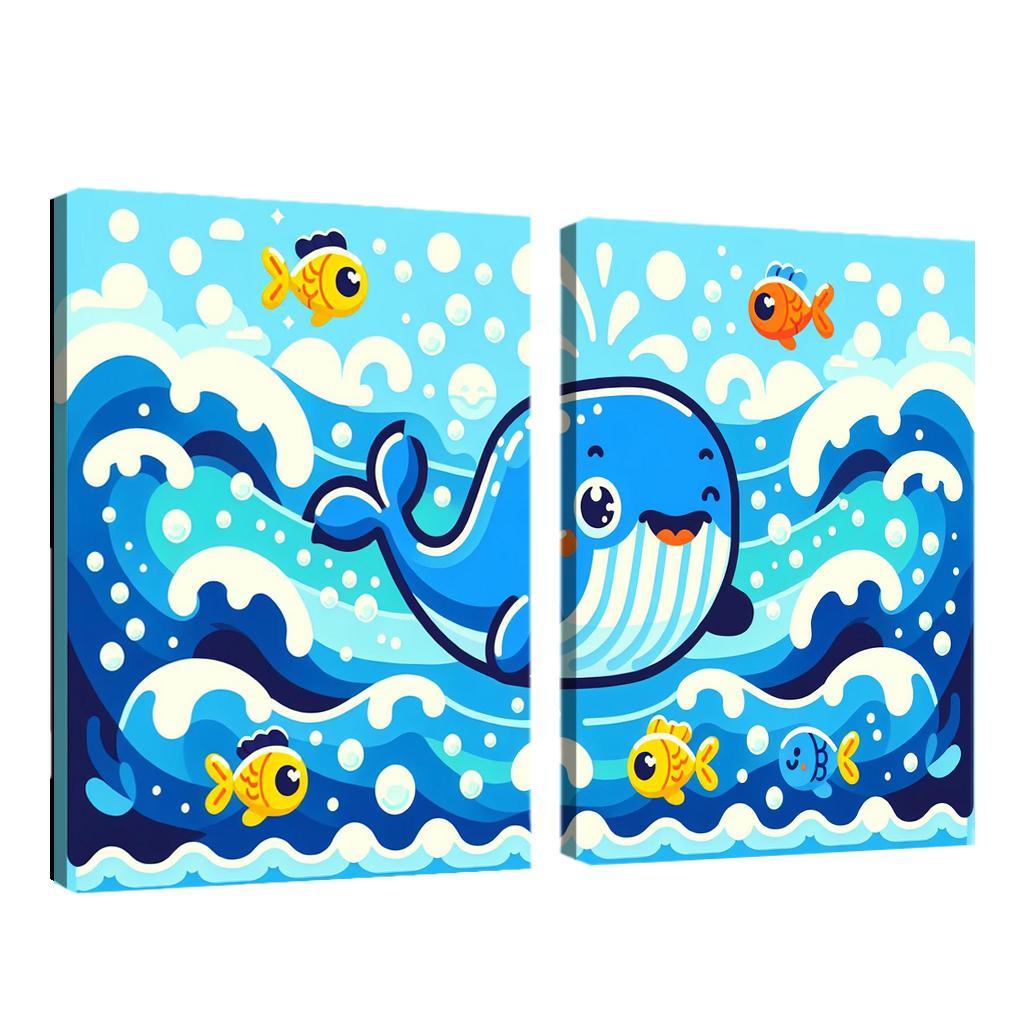 Whimsical Whale - Ocean Adventure Framed Paintings