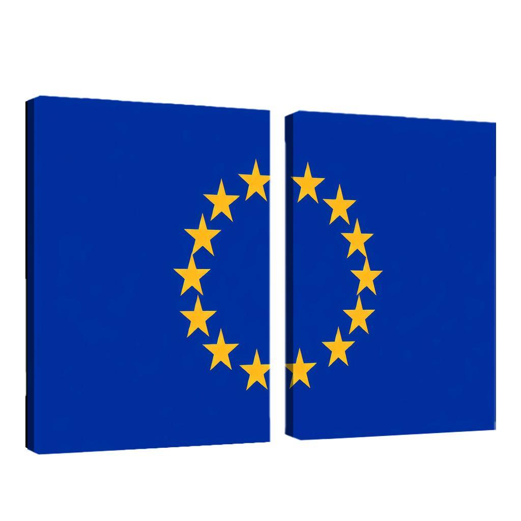 Symbol of Innovation The Flag of the European Union 2 Piece HD Canvas Wall Art-Original Frame