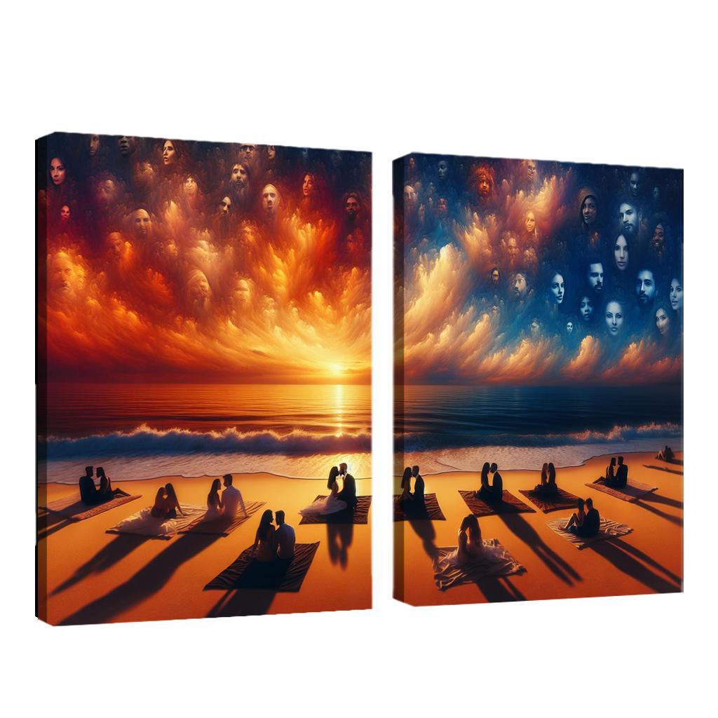 Sunset Oasis Romantic Getaway Art Trends