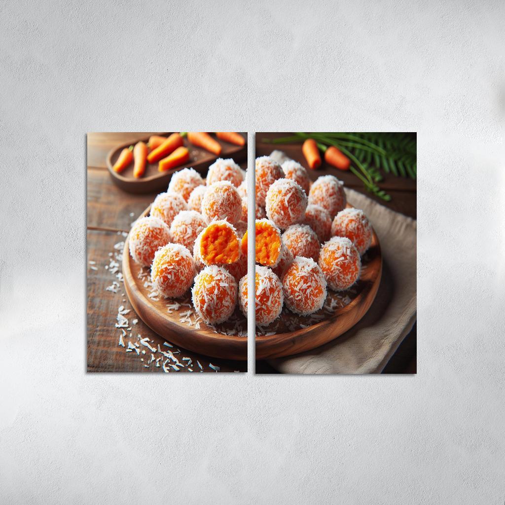 Carrot Cake Energy Bites 2 Piece HD Canvas Wall Art-Original Frame
