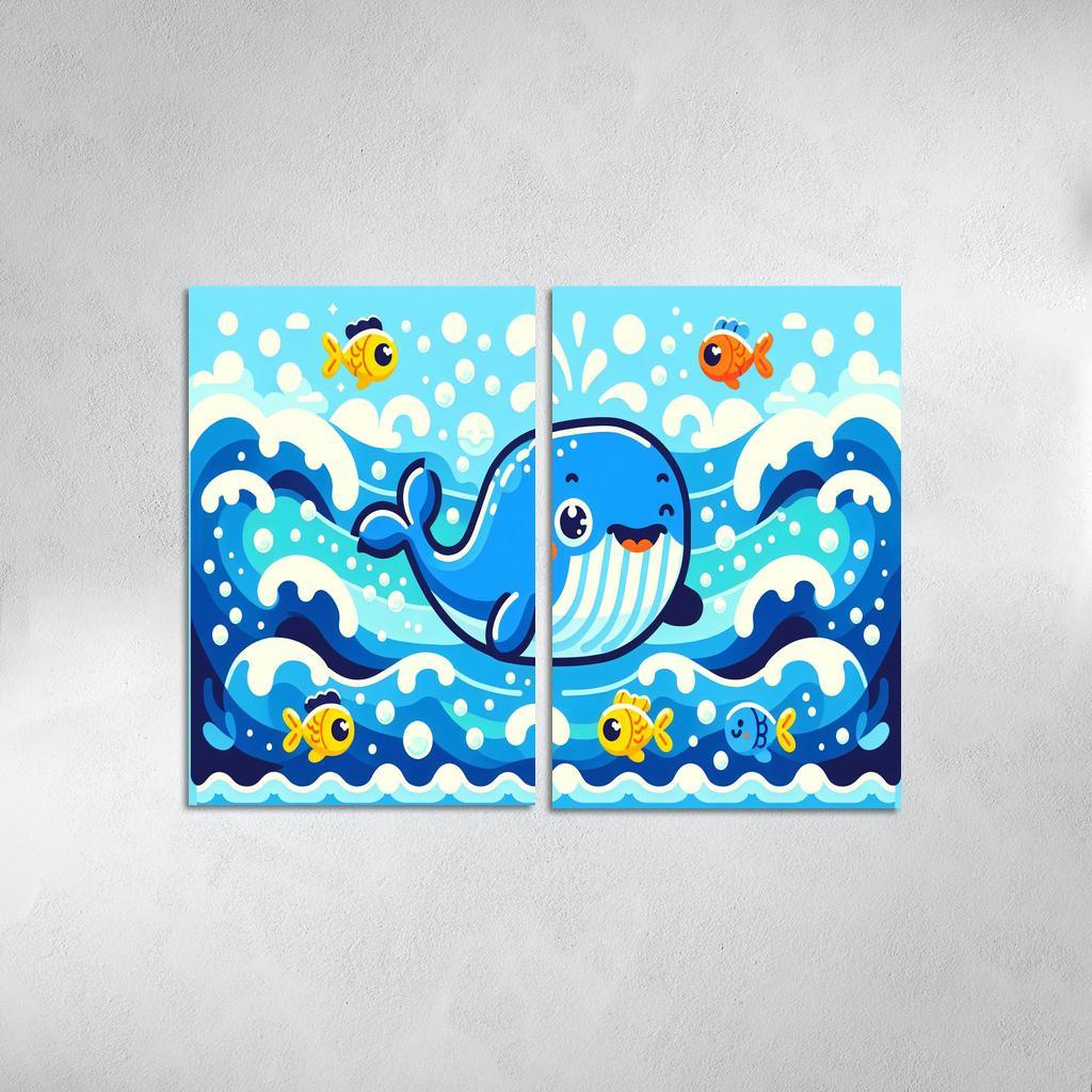 Whimsical Whale - Ocean Adventure Framed Paintings