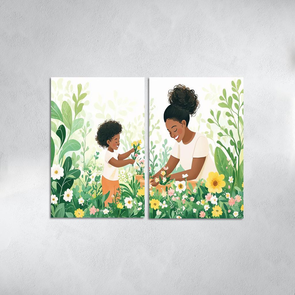 The Blossoming Path A Mothers Nurturing Journey Canvas Paintings Frame