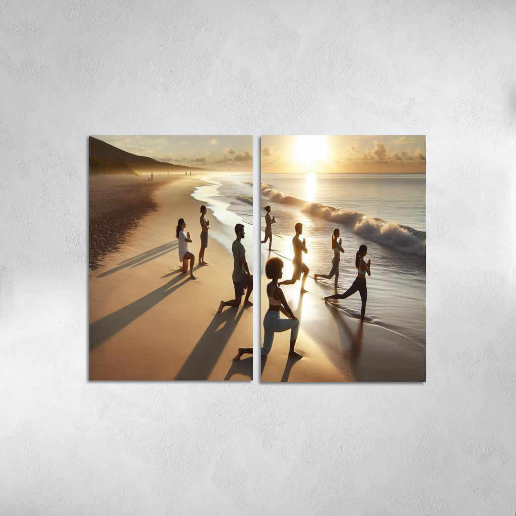 Tranquil Waters Yoga Beach Retreat Multi-panel Paintings