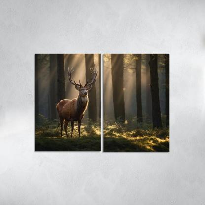 The Noble Red Deer Majestic Creature Of The Forest Oil Paintings Frame