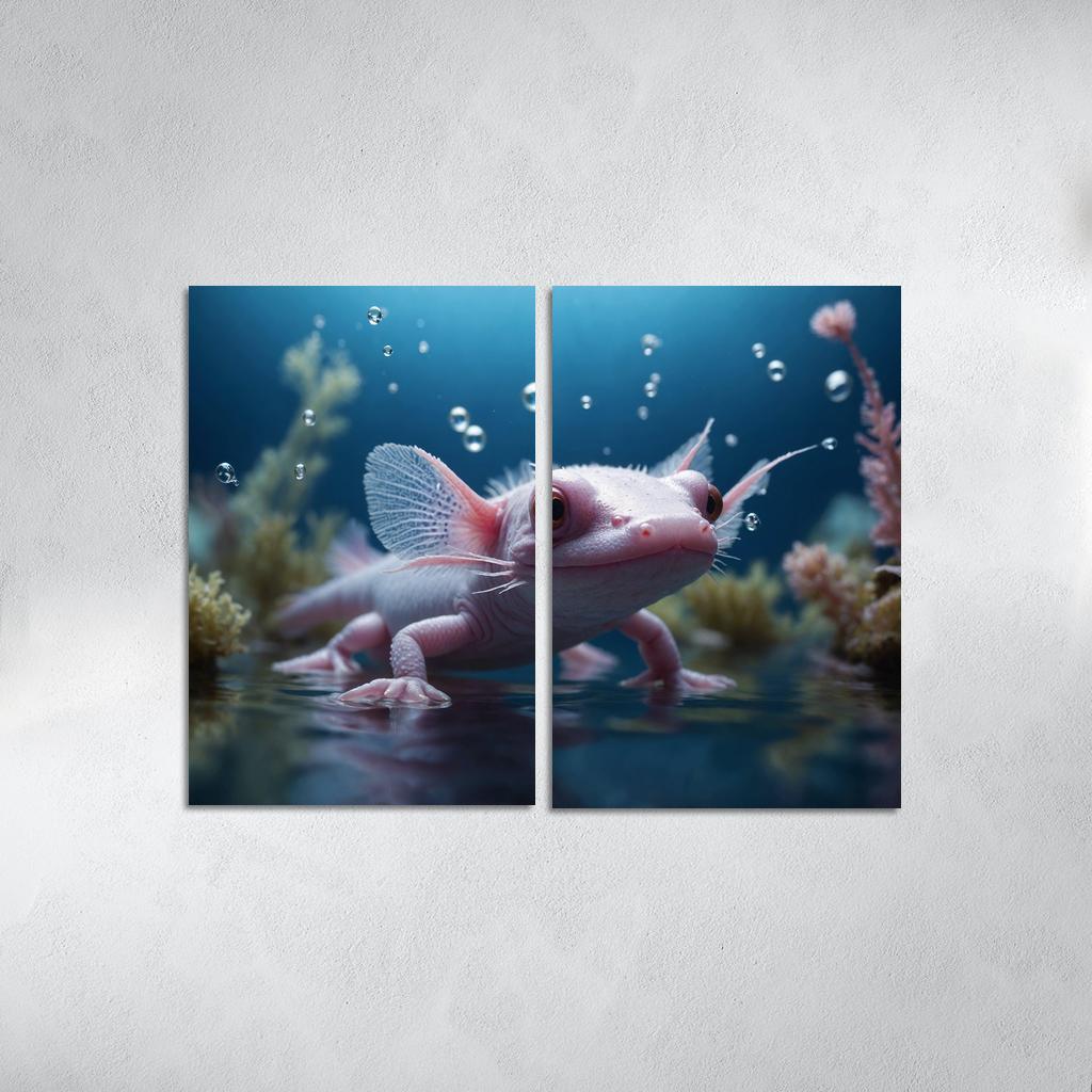 The Fascinating Axolotl Multi-panel Paintings