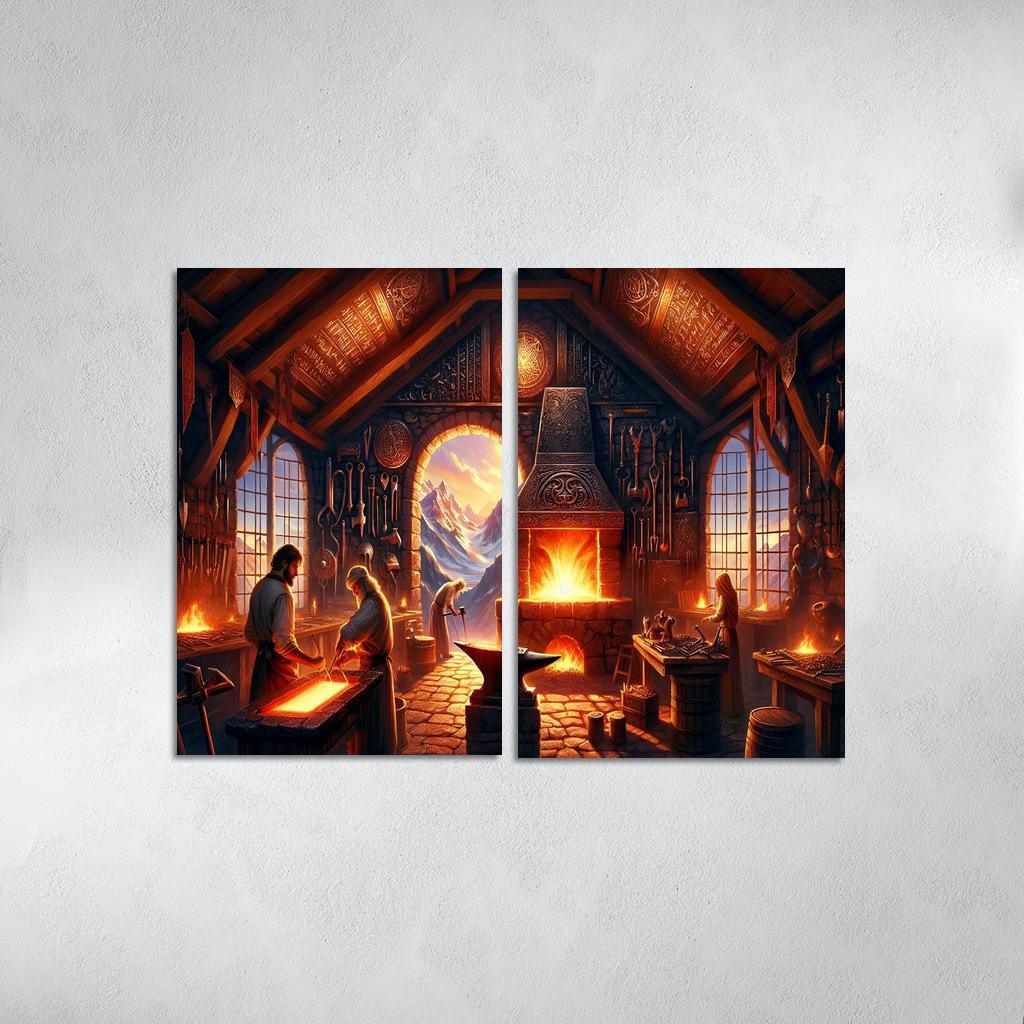 The Arcane Forge 2 Piece HD Canvas Wall Art-Original Frame