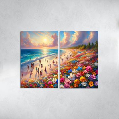 Wildflower Beach Natural Flora Haven Oil Paintings Frame