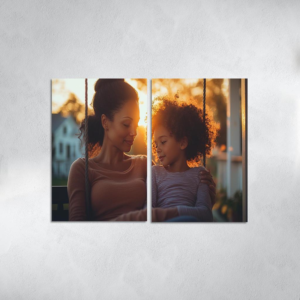 Whispers Of Love A Mother's Soft Guidance Canvas Paintings Frame