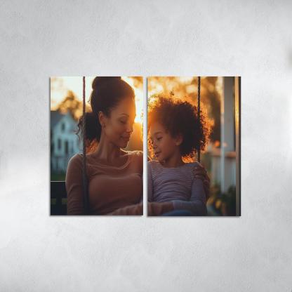 Whispers Of Love A Mother's Soft Guidance Canvas Paintings Frame