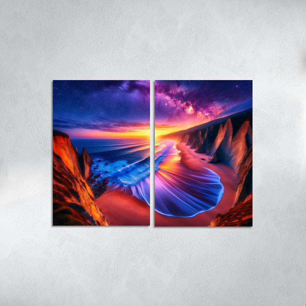 Sunset Palisade Beach Modern Paintings Frame