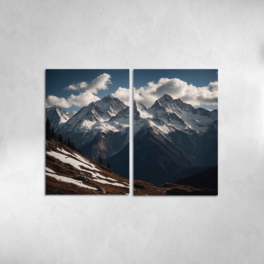 The Majestic Echo Of Rocky Mountains Oil Paintings Frame