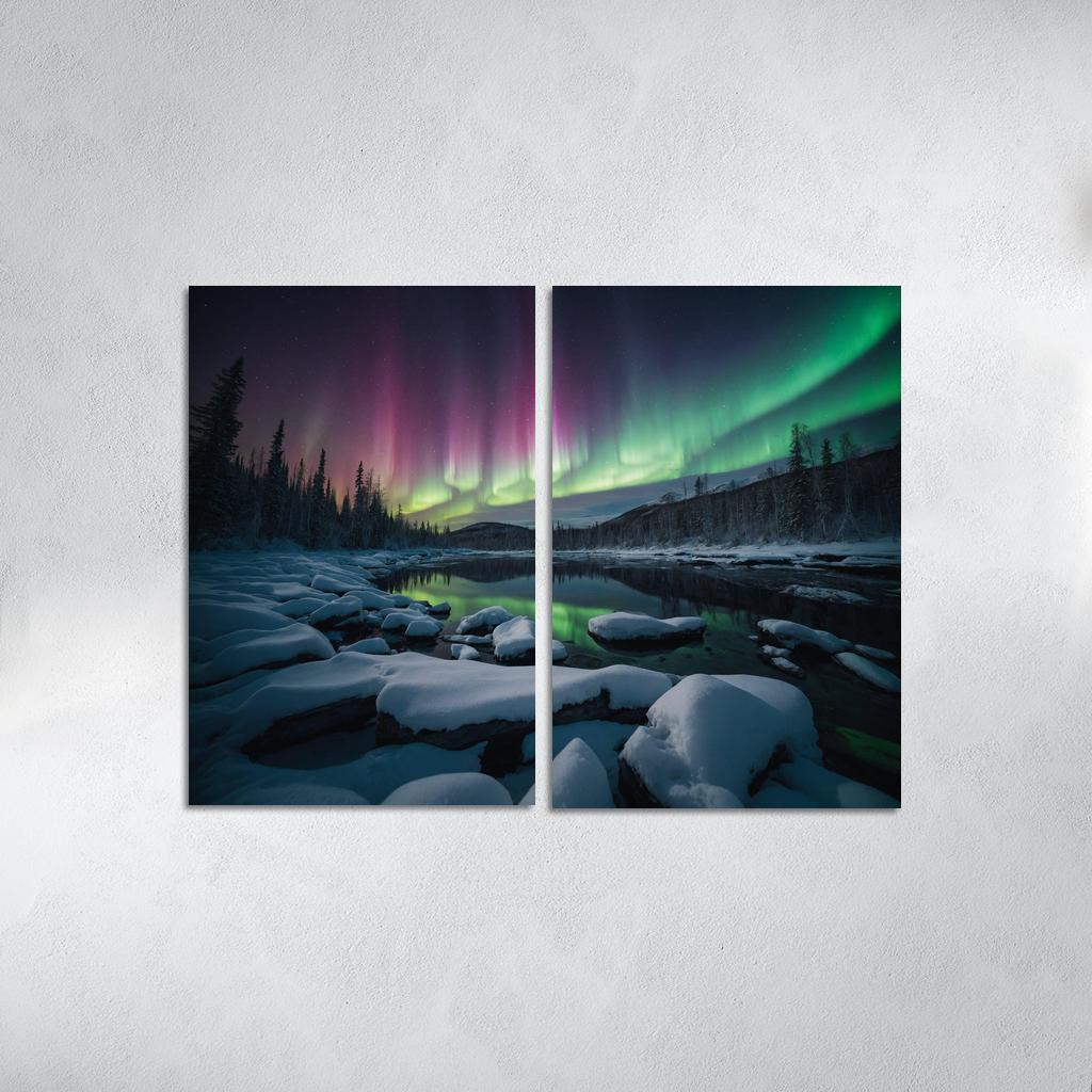 The Ethereal Dance Of Northern Lights Oil Paintings Frame