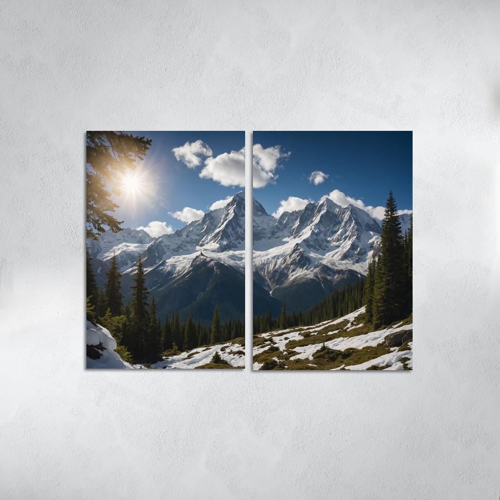 The Grandeur Of Snow-capped Peaks Oil Paintings Frame