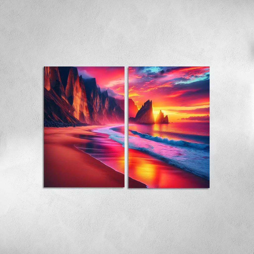Sunset Viewpoint Spectacular Coastal Vistas Abstract Paintings Frame