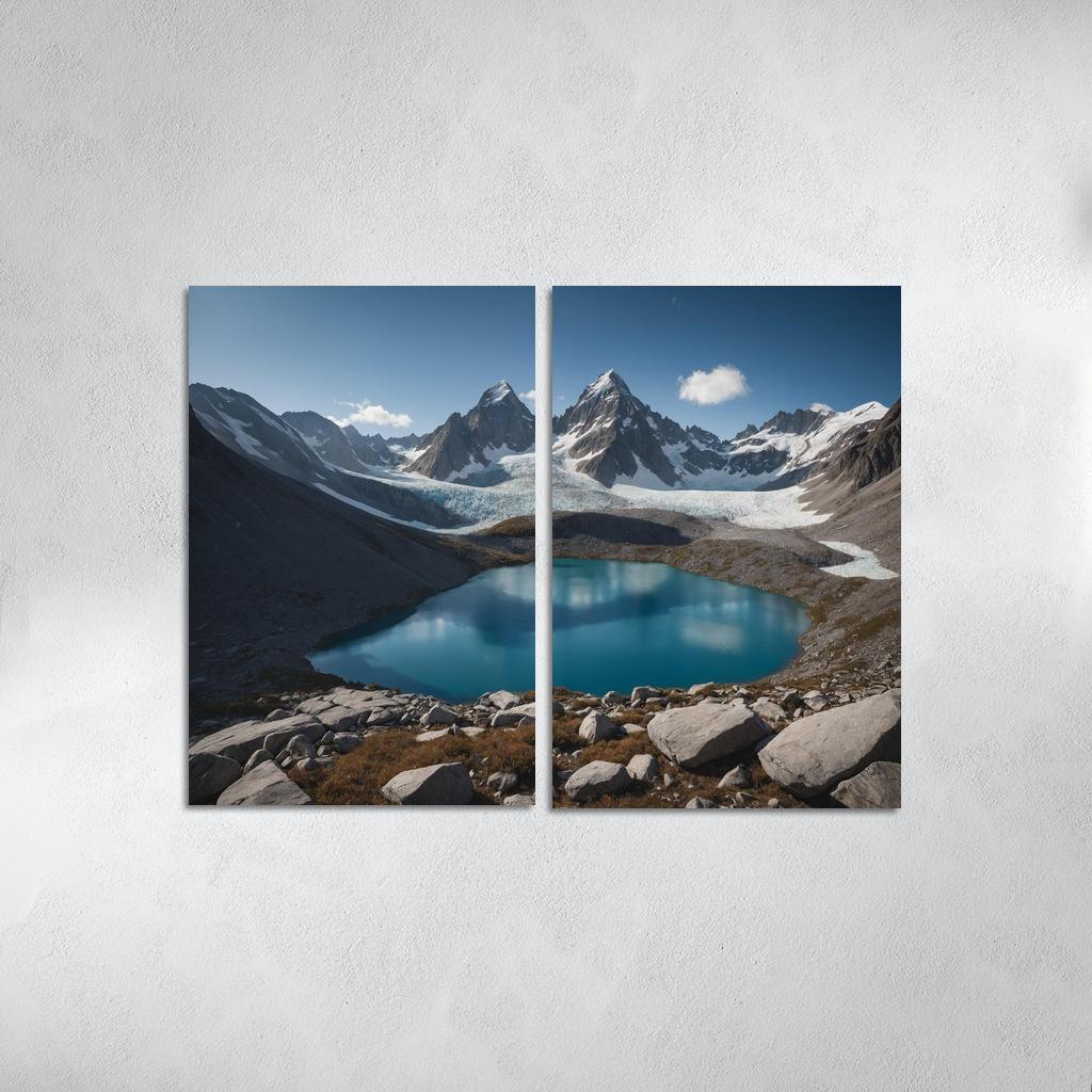 The Majestic Peaks Of Glacier Ridge Modern Paintings Frame