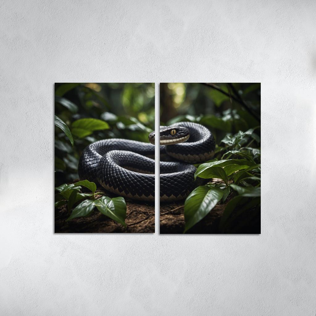 The Striking King Cobra In A Rainforest Setting Framed Paintings