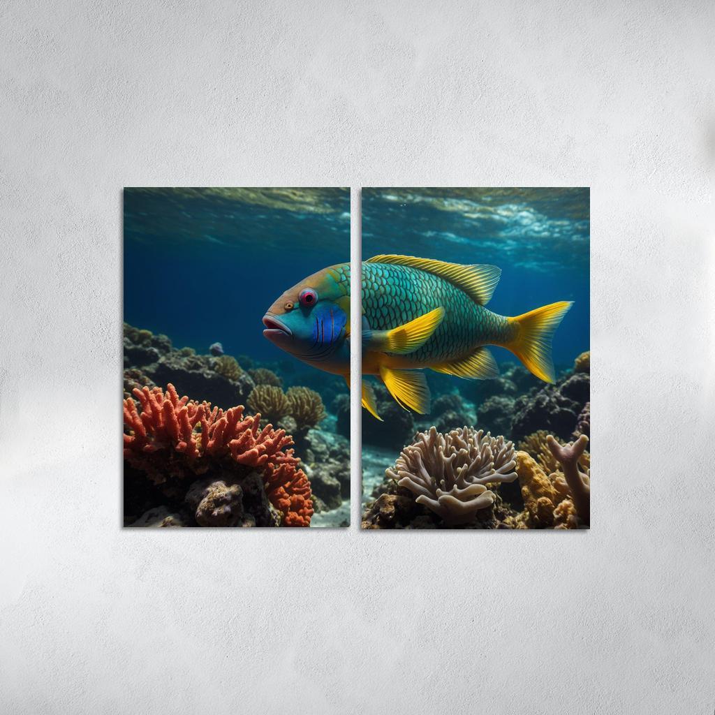 The Colorful Parrotfish Ocean's Painter Premium Artwork Frames