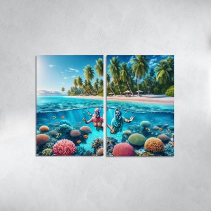 Coral Sands Sanctuary Modern Paintings Frame