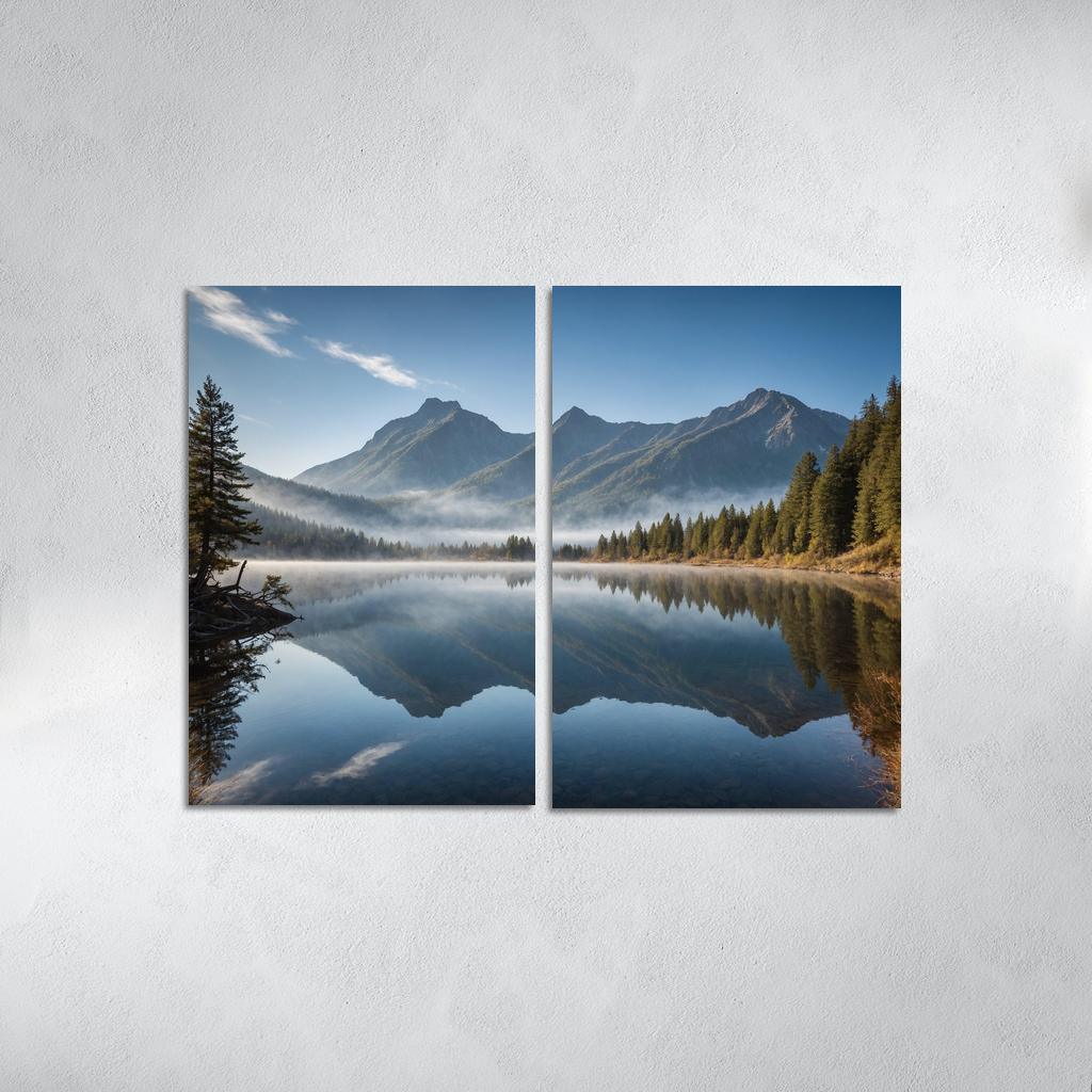 The Celestial Splendor Of Mountain Reflections Oil Paintings Frame