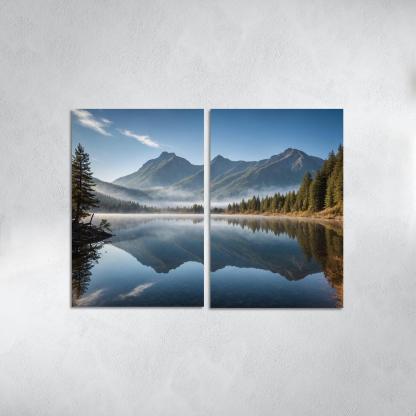 The Celestial Splendor Of Mountain Reflections Oil Paintings Frame