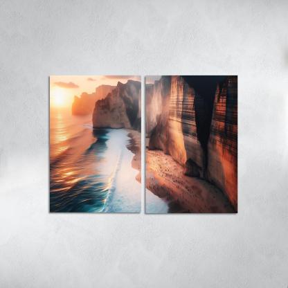 Cliffside Escape Dramatic Ocean Views Multi-panel Paintings