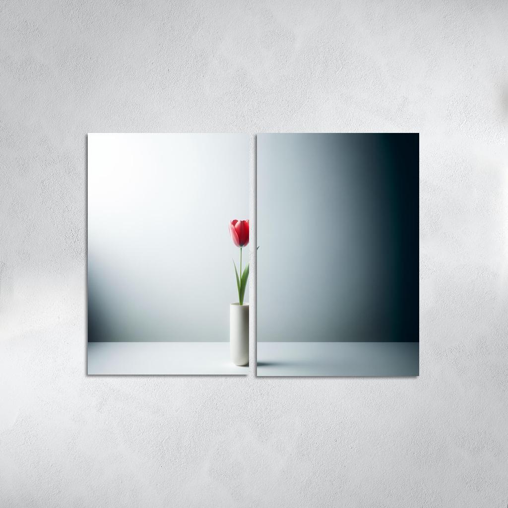 Botanical Minimalism A Single Stem Elegance 2 Piece HD Canvas Wall Art-Original Frame