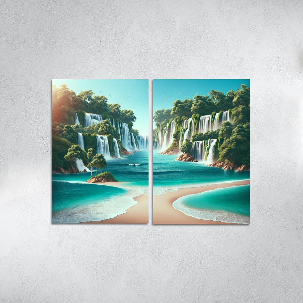 Secret Waterfalls Beach A Hidden Oasis Canvas Paintings Frame