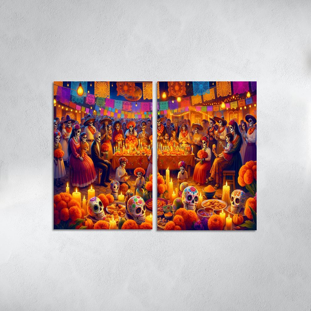 Dia De Los Muertos Canvas Paintings Frame