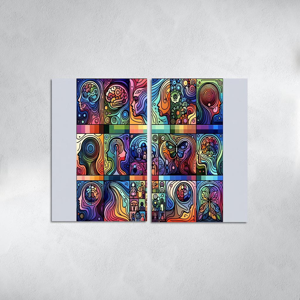 Awakening Awareness Mental Health Advocacy Through Art Multi-panel Paintings