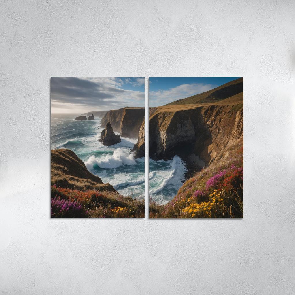 The Glorious Tides Of Coastal Cliffs Oil Paintings Frame