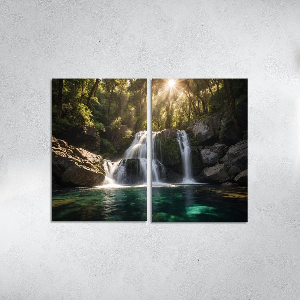 The Cascade Of Silver Falls Oil Paintings Frame