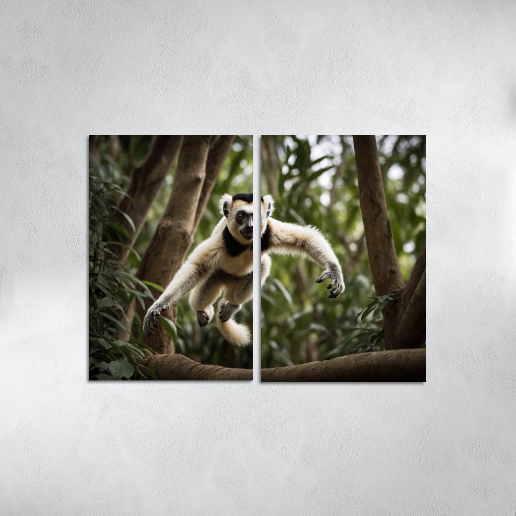 The Majestic Sifaka The Dancing Lemur Framed Paintings