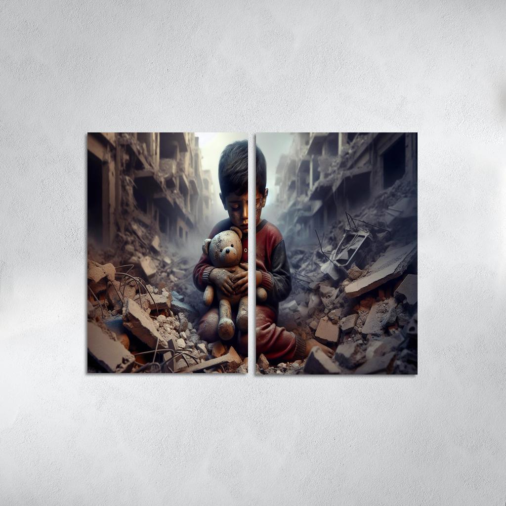 Echoes Of War The Impact On Innocent Lives Custom Paintings Frame
