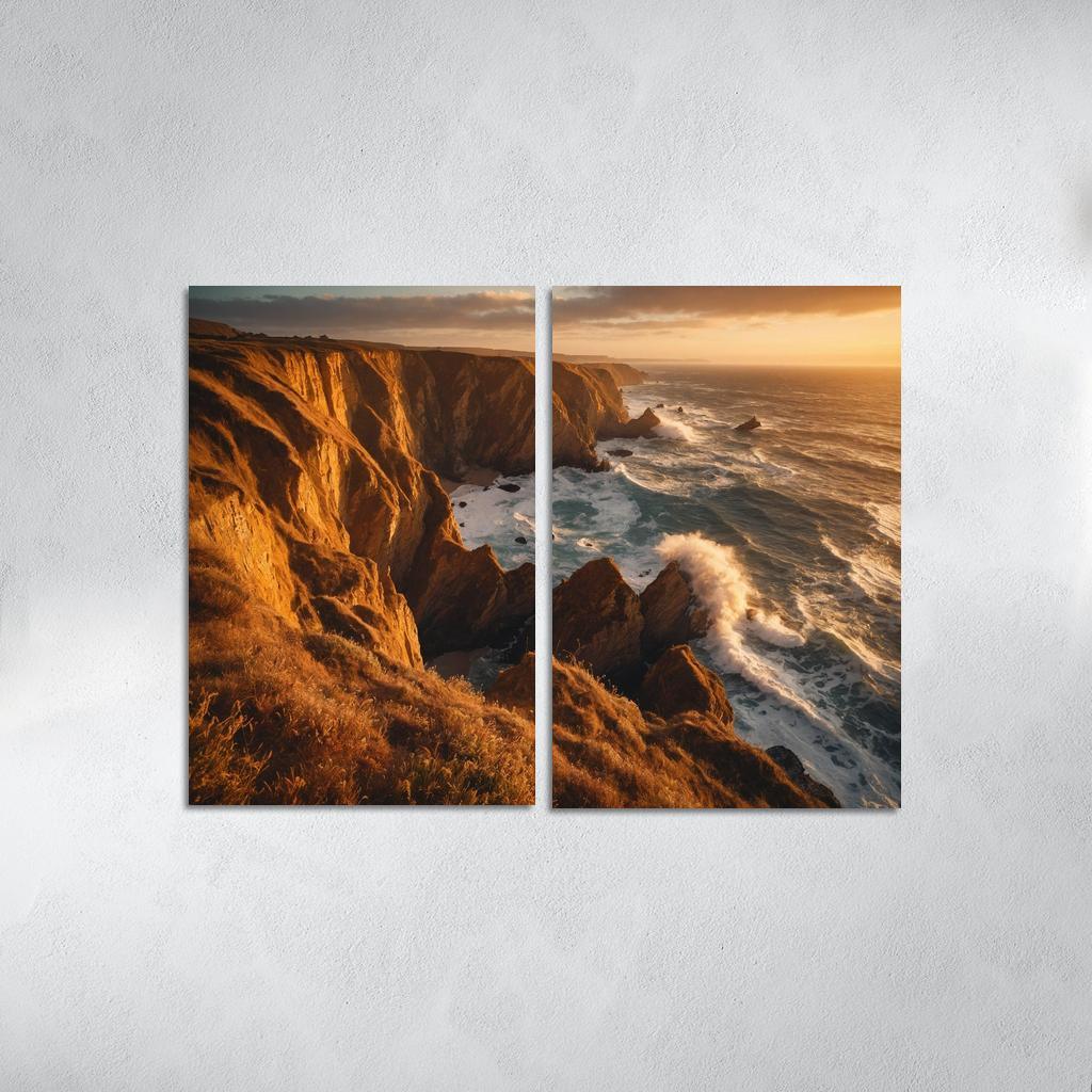 The Tranquility Of Windswept Cliffs Oil Paintings Frame