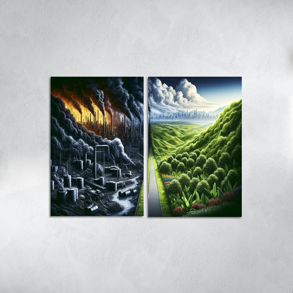 Fossil Fuels The Cost Of Convenience Multi-panel Paintings