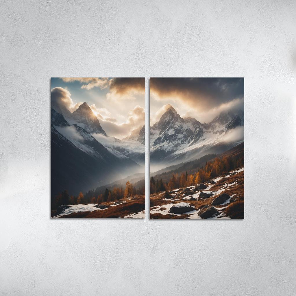 The Serene Echo Of Misty Mountains Oil Paintings Frame
