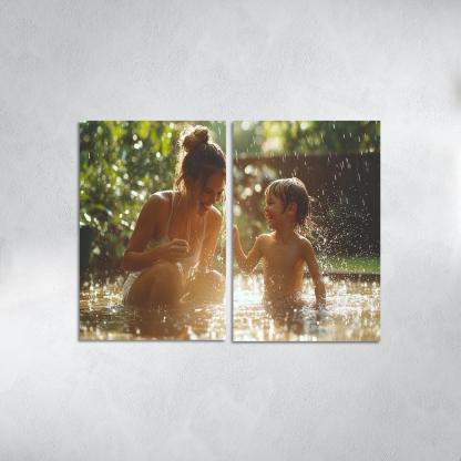 Dancing In The Rain A Mothers Joyful Spirit Custom Paintings Frame