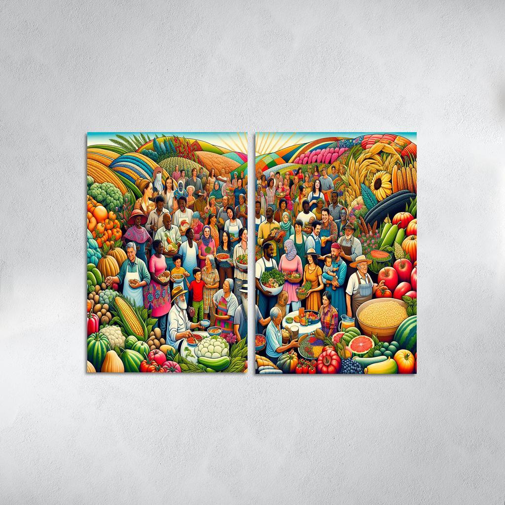 Food For Thought Advocacy For Food Security Multi-panel Paintings