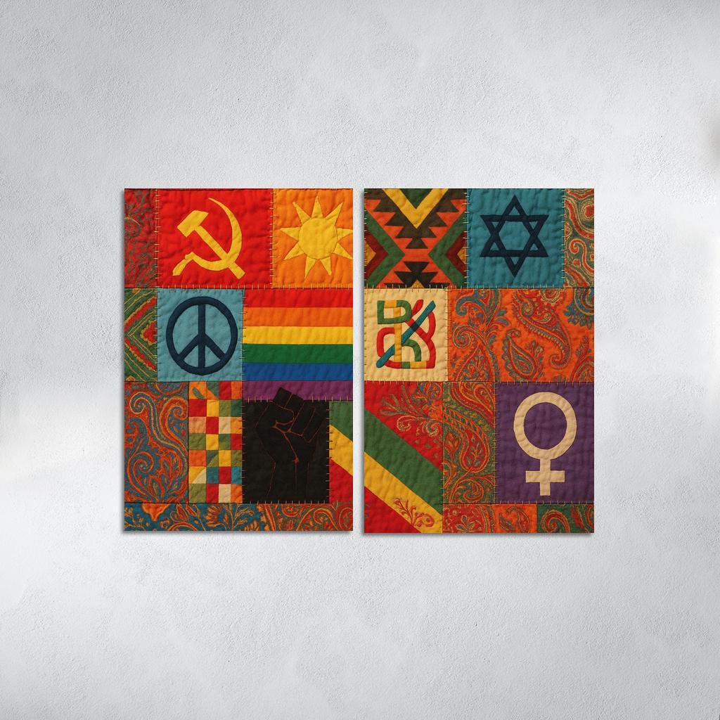 Threads Of Equality Through Fabric Art Canvas Paintings Frame