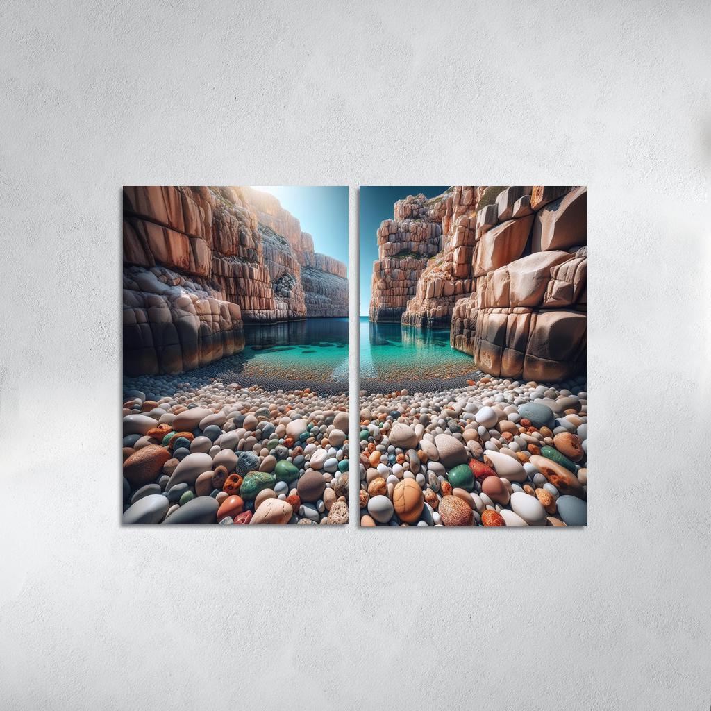 Pebble Beach Cove Unique Geological Marvel Custom Paintings Frame