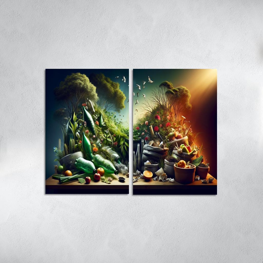 The Cycle Of Waste Towards Sustainable Living Custom Paintings Frame