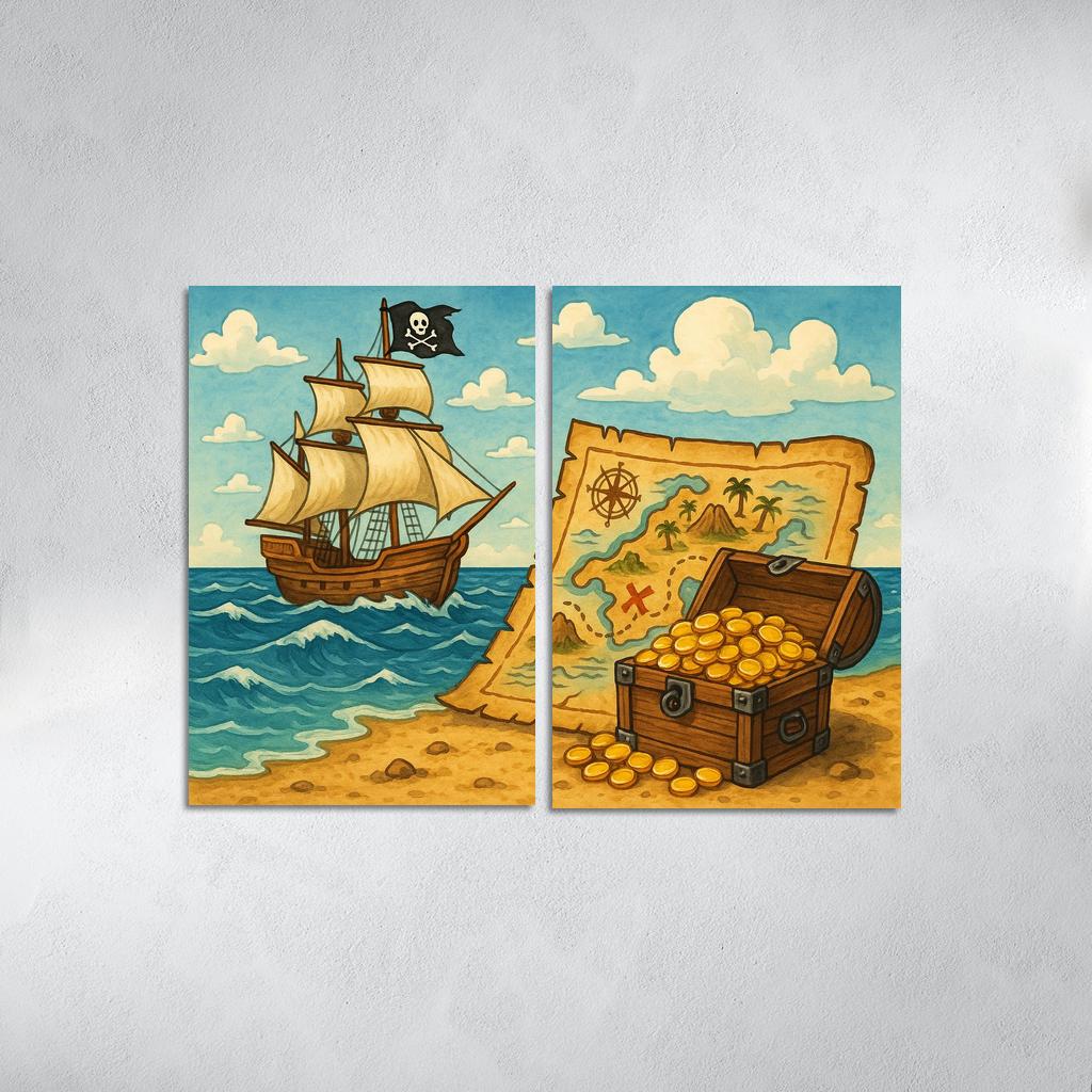 Pirate's Treasure - High Seas Adventure Framed Paintings