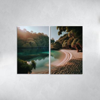 Lagoon Bliss Tranquil Waters For Reflection Abstract Paintings Frame