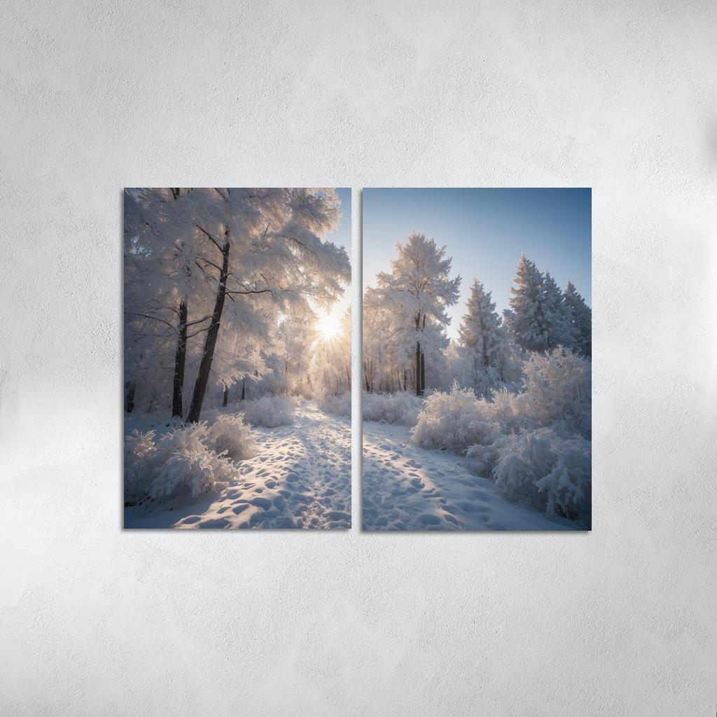 The Radiance Of Snowy Winter Landscapes Oil Paintings Frame